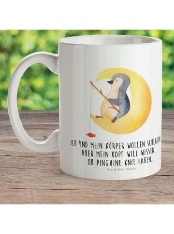 Mr. & Mrs. Panda Tasse Pinguin Mond mit Spruch in Weiß
