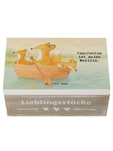 Mr. & Mrs. Panda Kiste Fuchs Kanufahren Design mit Spruch in Weiß