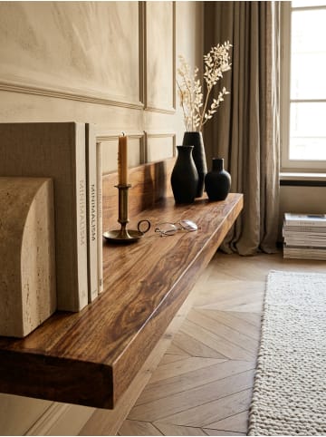 KADIMA DESIGN Wandregal Massivholz Sheesham, handgefertigt, für Wohnraum und Flur