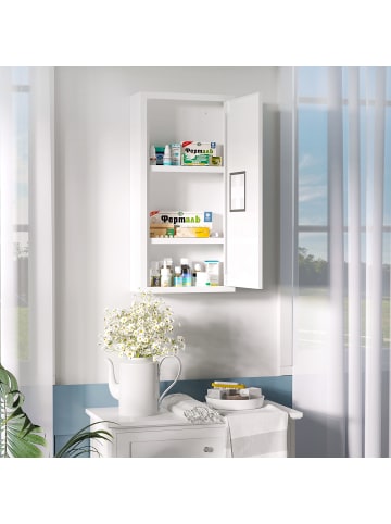 Kleankin Medizinschrank-30L x 12B x 60H cm-Weiß