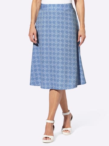 Sieh an! Schlupfrock in mittelblau-ecru-bedruckt