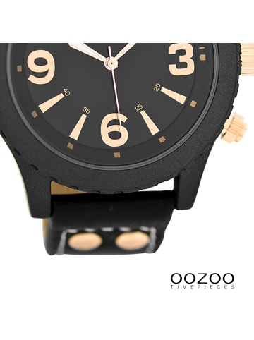 Oozoo Analog-Armbanduhr Oozoo Timepieces schwarz groß (ca. 45mm)