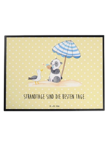 Mr. & Mrs. Panda Schreibtischunterlage Sommer Strandtage mit Spruch in Gelb Pastell