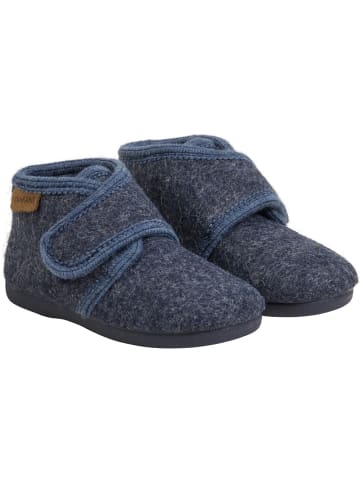 En Fant Kinder Hausschuh "Slippers Wool Hook and Loop" in Blau