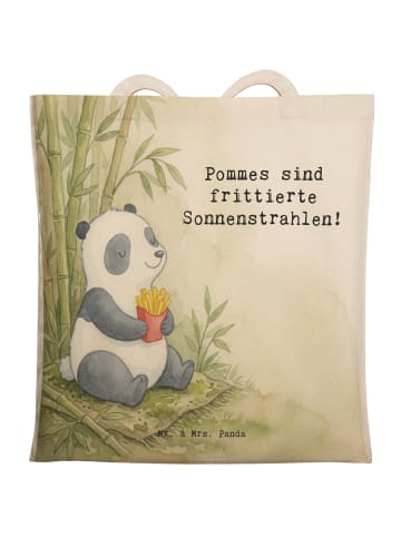 Mr. & Mrs. Panda Tasche Panda beflügelt Pommes Design mit Spruch in Weiß