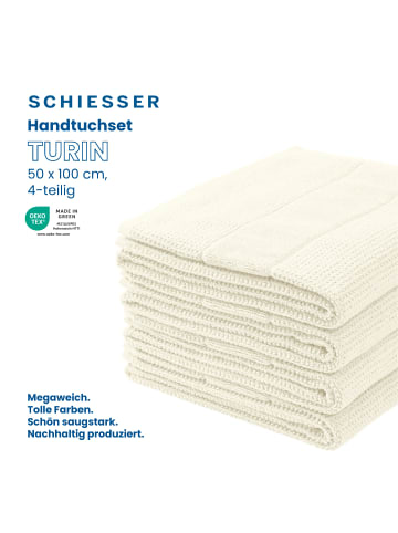 Schiesser Handtücher Turin 4er-Pack in Offwhite