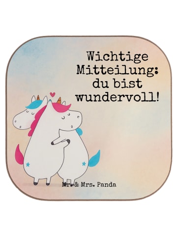 Mr. & Mrs. Panda Tassen Untersetzer Einhorn Mitteilung Design mi... in Weiß