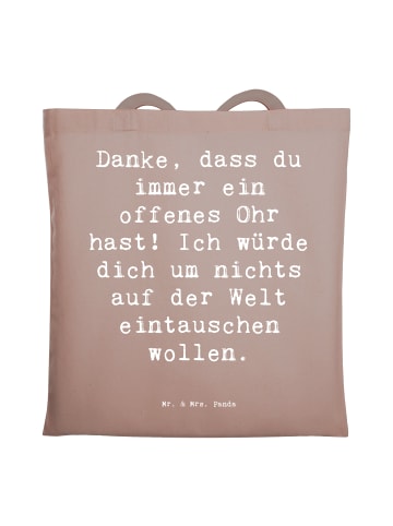 Mr. & Mrs. Panda Shopping Tasche Spruch Freund fürs Leben mit Sp... in Braun Pastell