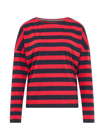 ELBSAND Langarm T-Shirt Milia in Coldwater + Barberry STRIPE