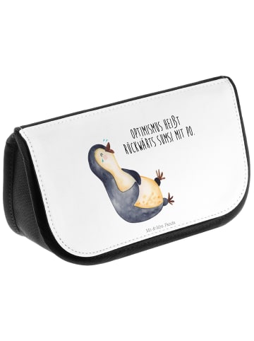 Mr. & Mrs. Panda Kulturbeutel Pinguin Lachen mit Spruch in Weiß