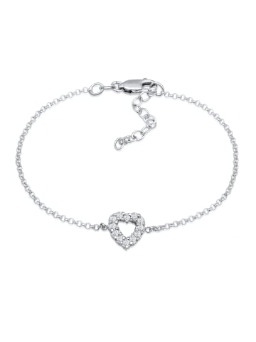 Elli DIAMONDS  Armband 925 Sterling Silber Diamant, Herz in Silber