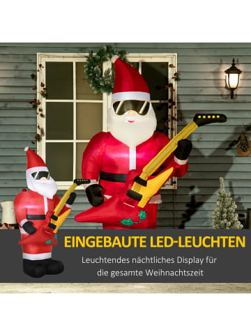 Outsunny Aufblasbare Weihnachtsdekoration-140L x 75B x 215H cm-Rot