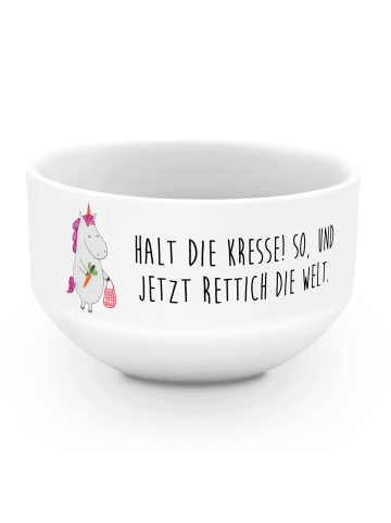 Mr. & Mrs. Panda Müslischale Einhorn Gemüse mit Spruch in Weiß