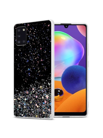 cadorabo Hülle für Samsung Galaxy A31 Glitter in Schwarz mit Glitter