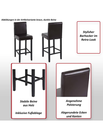 MCW 2er-Set Barhocker Vicenza, Creme, helle Beine