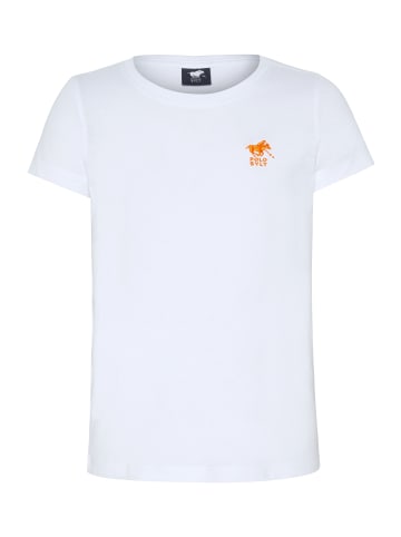 Polo Sylt T-Shirt mit gesticktem Logo-Symbol in Weiß