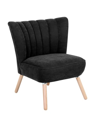 58 aufm Kessel SESSEL Kadisha Bezug Velourstoff Buche natur / schwarz