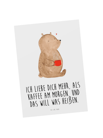 Mr. & Mrs. Panda einzelkarte Bär Morgenkaffee mit Spruch in Weiß