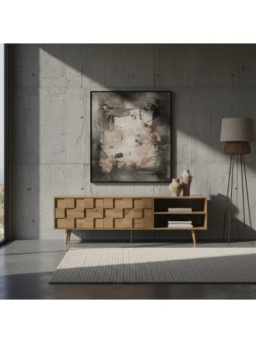 KADIMA DESIGN Eichen-Dekor Lowboard, TV-Unterschrank, Aufbewahrung, bis 70-Zoll TV