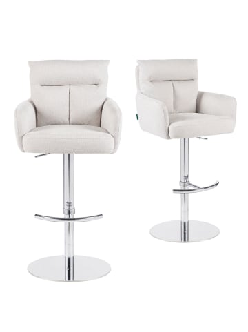 DUBI Möbel 2er-Set: Barhocker Leo in Creme - (B)54 x (H)96 x  (T)57 cm