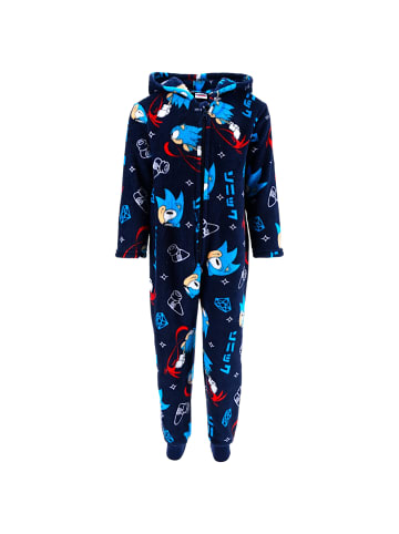 Sonic Overall Fleece Schlafanzug Sonic The Hedgehog in Dunkelblau