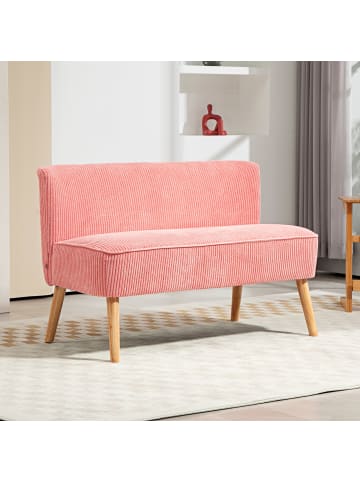 HOMCOM Sofa-117L x 56,5B x 77H cm-Rosa