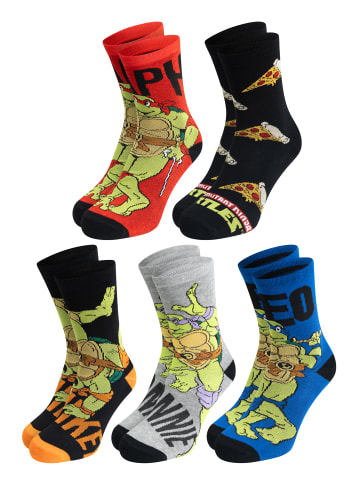 Teenage Mutant Ninja Turtles 5er Pack Teenage Mutant Ninja Turtles Socken Sneaker Strümpfe in Mehrfarbig