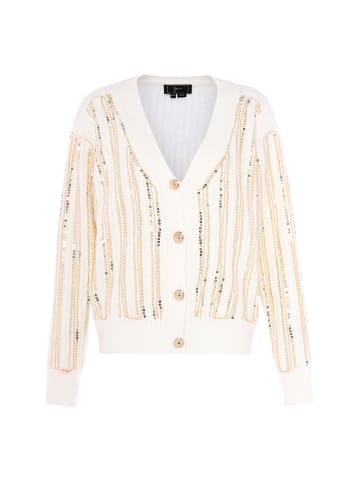 faina Damen Strickjacke Mit Pailletten in WOLLWEISS