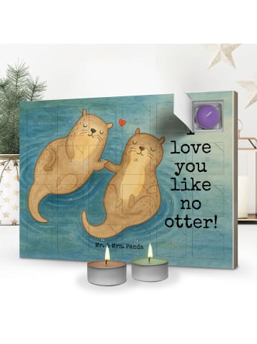 Mr. & Mrs. Panda Adventskalender Otter Hände halten Design mit S... in Weiß