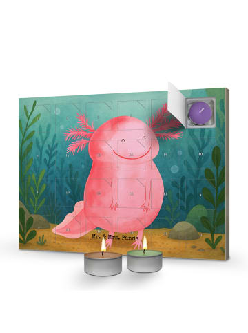 Mr. & Mrs. Panda duftkerzenkalender Axolotl Glücklich Design ohn... in Weiß