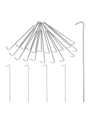 relaxdays 75 x Zeltheringe in Silber - 22 cm