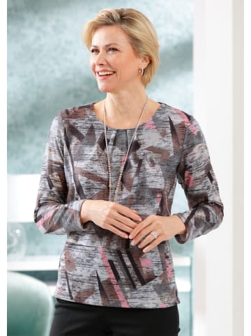 WITT WEIDEN Winter-Shirt in braun-hellgrau-bedruckt