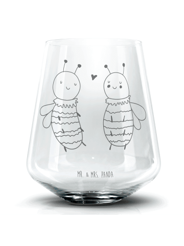 Mr. & Mrs. Panda Blümchentail Glas Biene Verliebt ohne Spruch in Transparent