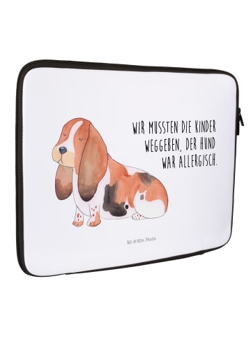 Mr. & Mrs. Panda Notebook Tasche Hund Basset Hound mit Spruch in Weiß