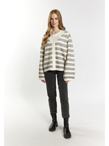 DreiMaster Damen Strickjacke in Wollweiss Marine