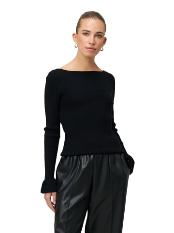 Zero  Pullover mit Volants am Ärmel in Black Beauty