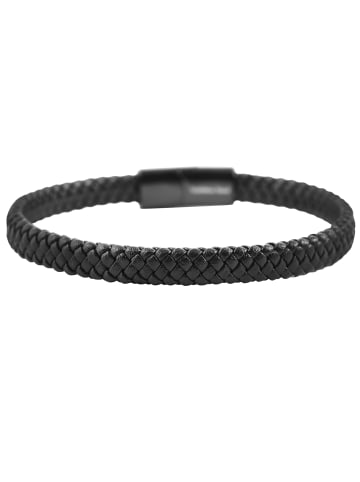 Adeliás Damen Armband aus Edelstahl 21,5 cm in schwarz