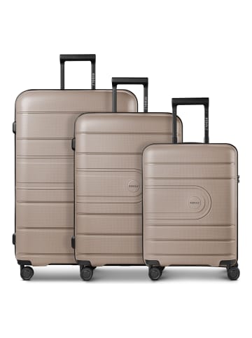 Redolz Essentials 11 4 Rollen Kofferset 3-teilig mit Dehnfalte taupe