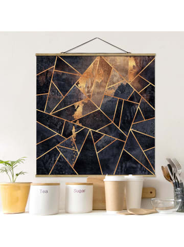 WALLART Stoffbild - Elisabeth Fredriksson - Onyx mit Gold in Schwarz