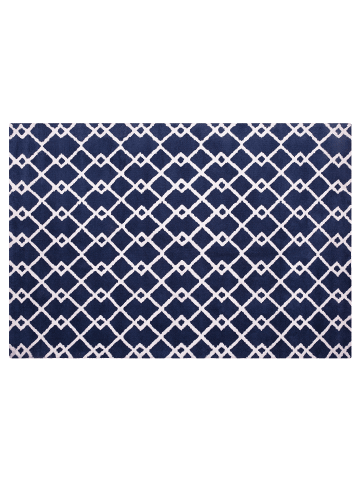 Beliani Kurzflor SERRES in Blau/Weiß - (W) 140 x (H) 1 x (L) 200 cm