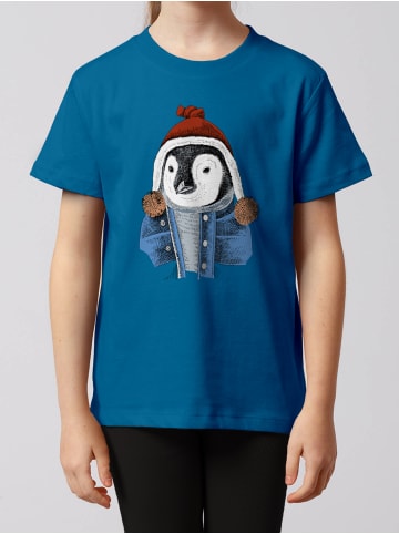 wat? Apparel T-Shirt Pinguin in Blau
