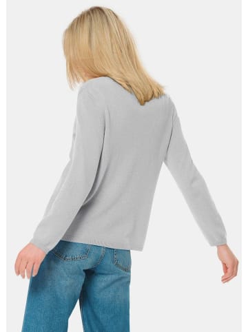 GOLDNER Kaschmir-Strickjacke mit V-Ausschnitt in silbergrau / melange