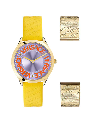 Versace Analoguhr für Damen in gelb