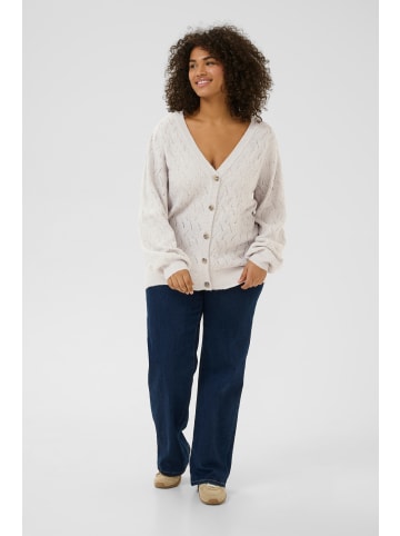 KAFFE curve Strickjacke KCanita in Light Grey Melange