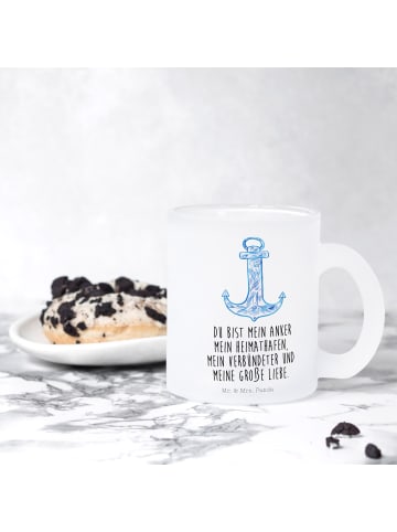Mr. & Mrs. Panda Teetasse Anker Blau mit Spruch in Transparent