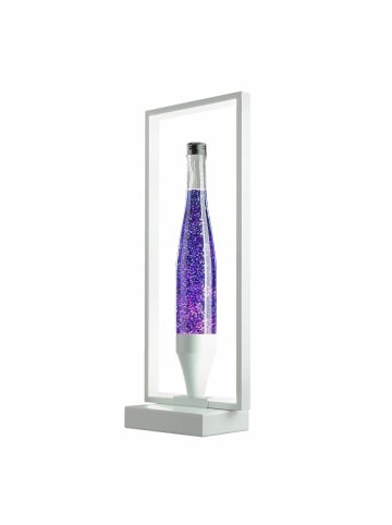 Licht-Erlebnisse Lavalampe EEK G (B)10 x (L)20 x (H)48.5 cm in Weiß matt Lila Glitter