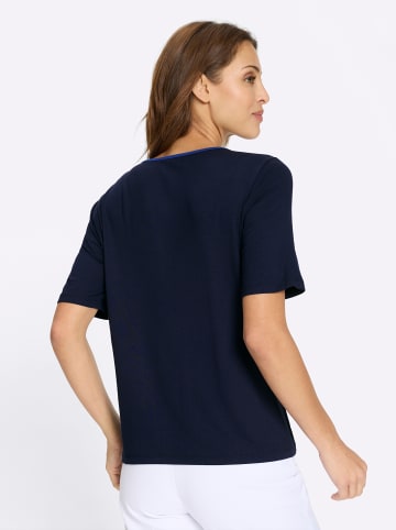 WITT WEIDEN Kurzarm-Shirt in weiß-marine-bedruckt