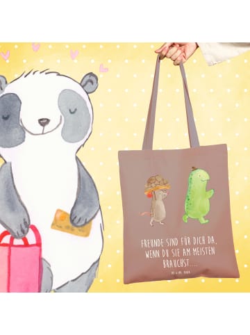 Mr. & Mrs. Panda Jutebeutel Schildkröte Maus mit Spruch in Braun Pastell