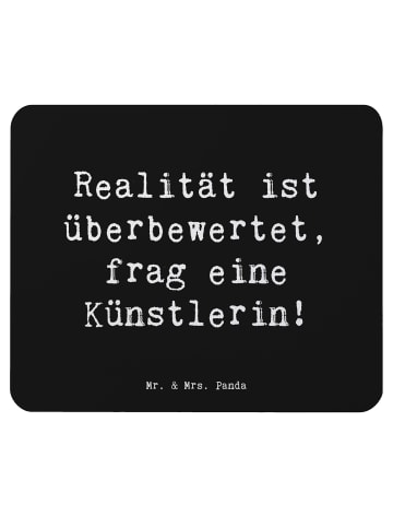 Mr. & Mrs. Panda Mouse Pad Spruch Künstlerin Traum mit Spruch in Schwarz