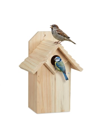 relaxdays Nistkasten in Natur - (B)15,5x (H)25 x (T)15 cm